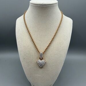 Vintage Swarovski heart crystal necklace
